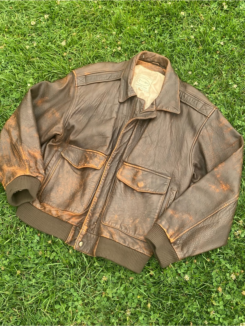 100% Leather 80s Men's Brown Bomber Jacket - Picture 2 of 11